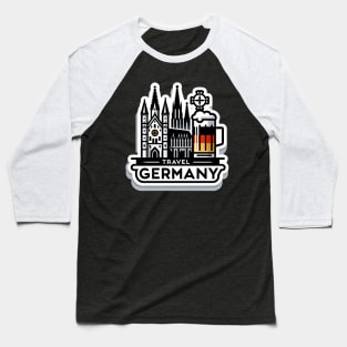 Germany Travel Landmarks Sticker Baseball T-Shirt